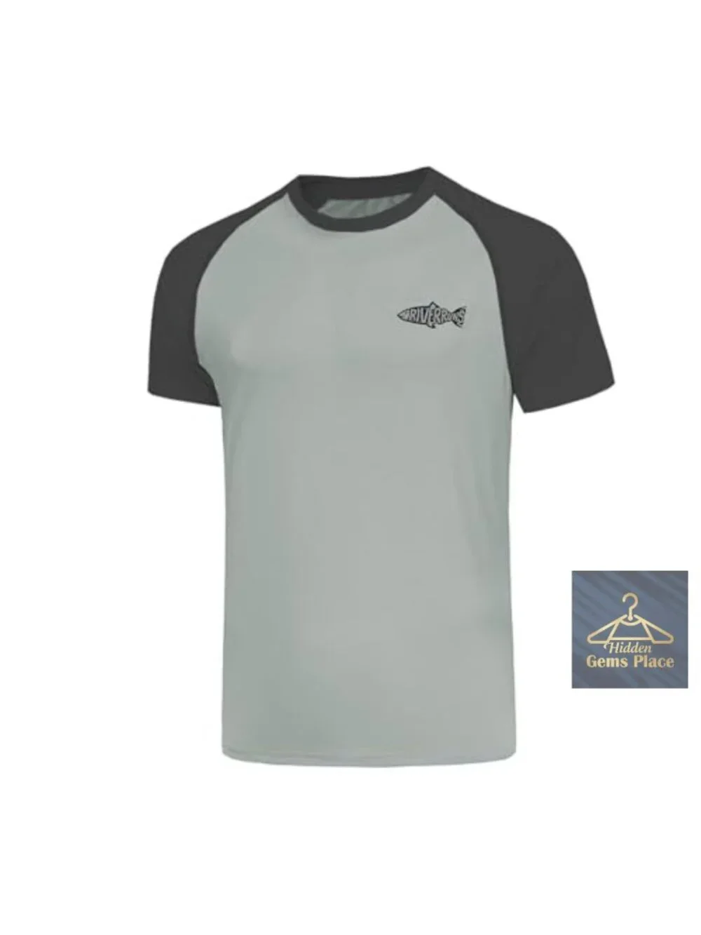Men's UPF 50+ Quick Dry Short Sleeve Rash Guard for Fishing Swimming Surfing
